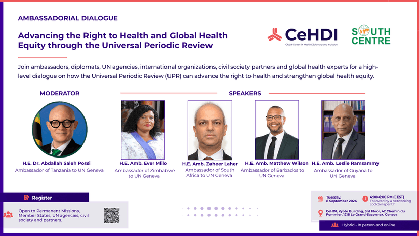 Ambassadorial Dialogue: Advancing the Right to Health and Global Health Equity through the Universal Periodic Review