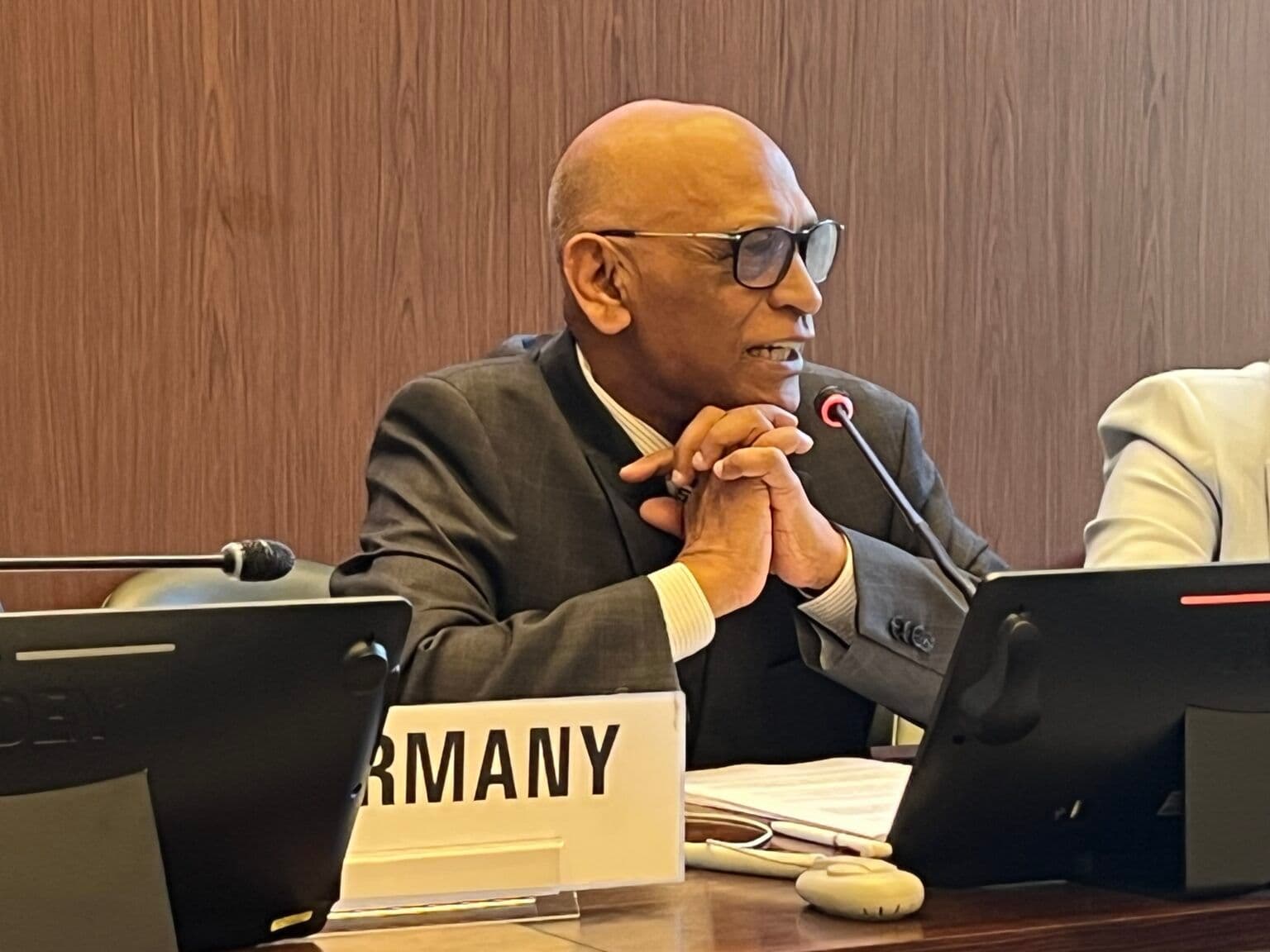Leslie Ramsammy, Guyana’s Ambassador to the UN in Geneva at a high level event on sexual and reproductive health rights in Geneva in May.